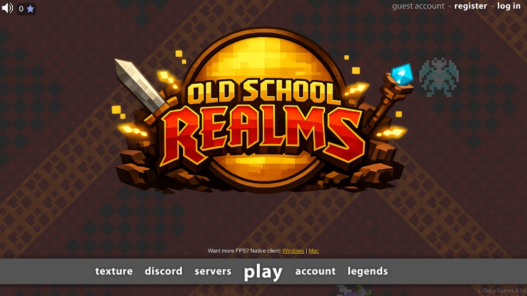Old School Realms title screen