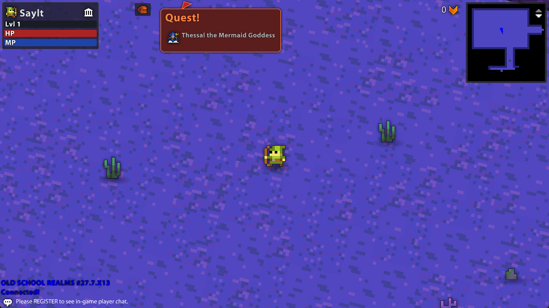 Player inside a dungeon surrounded by enemies